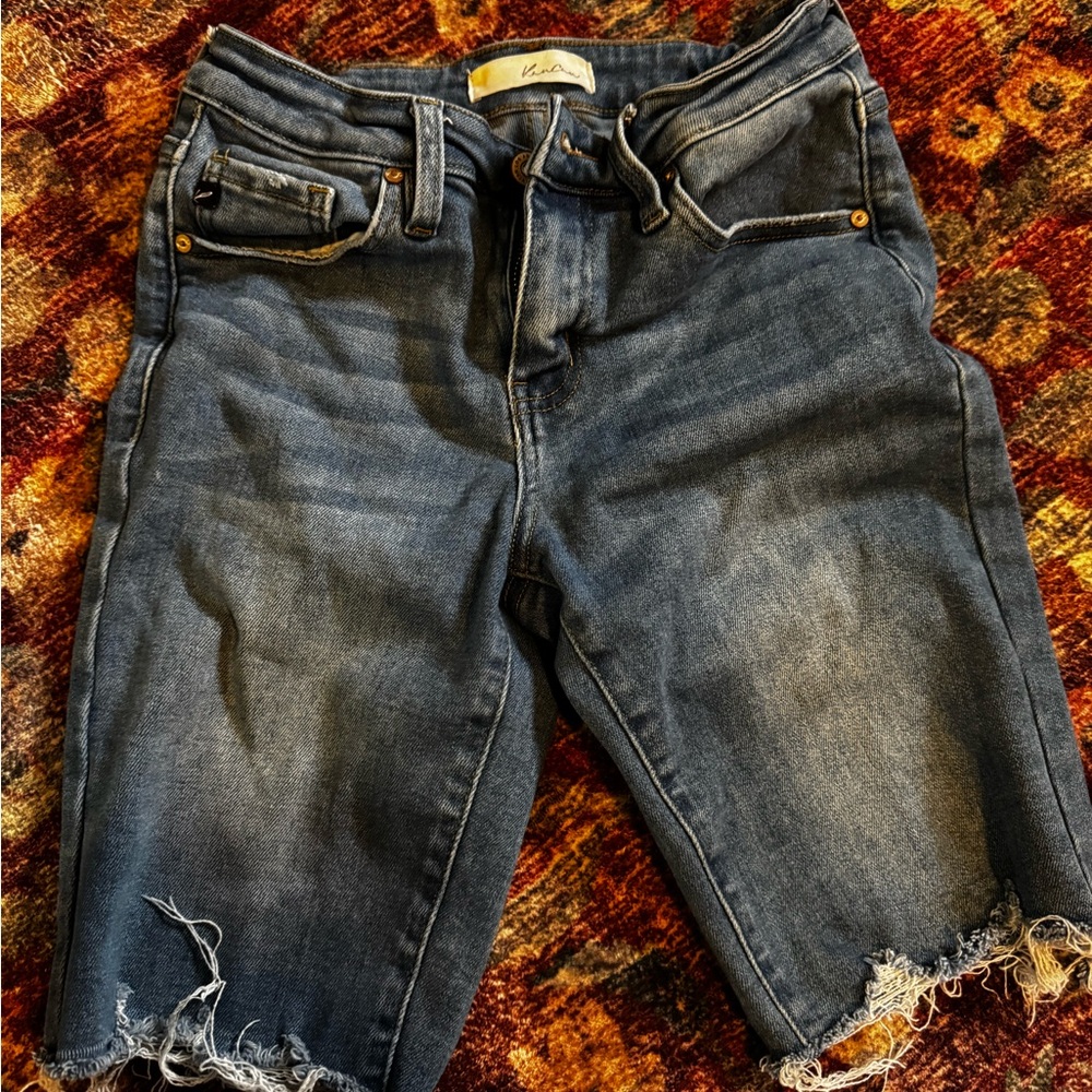 Kancan Distressed Bermuda Denim Shorts